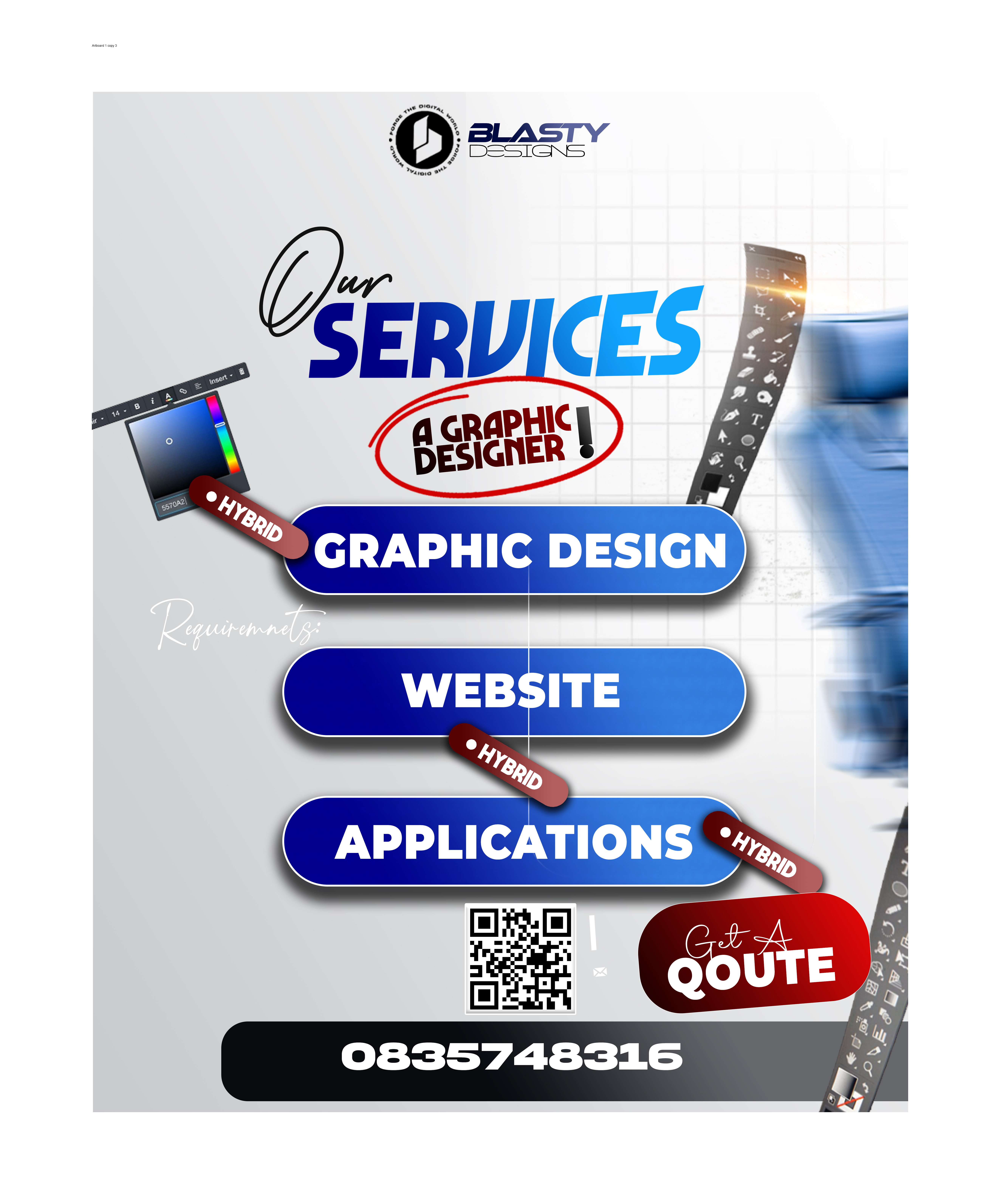 Blasty Designs social post - services overview