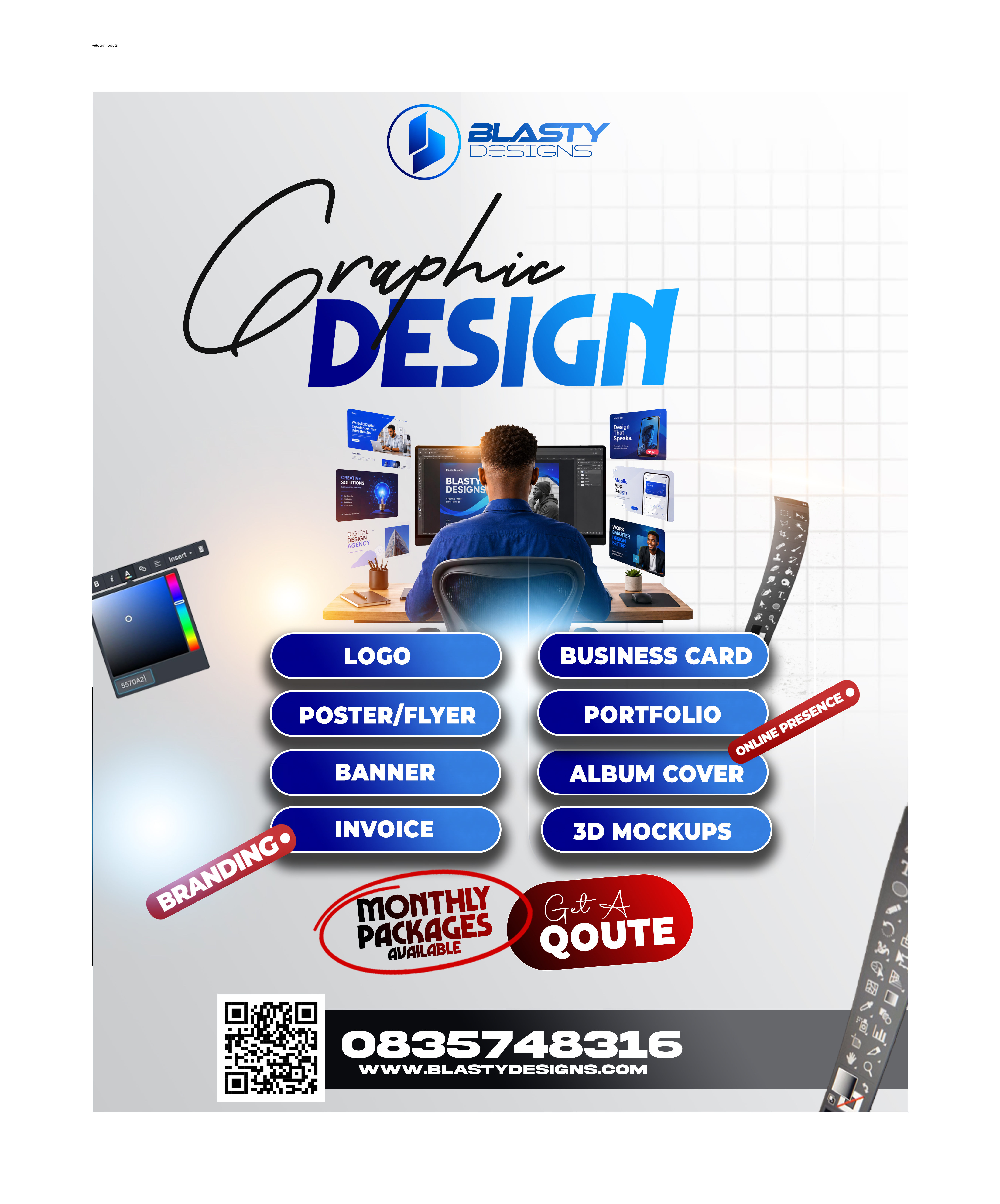 Blasty Designs social post - thank you valued client