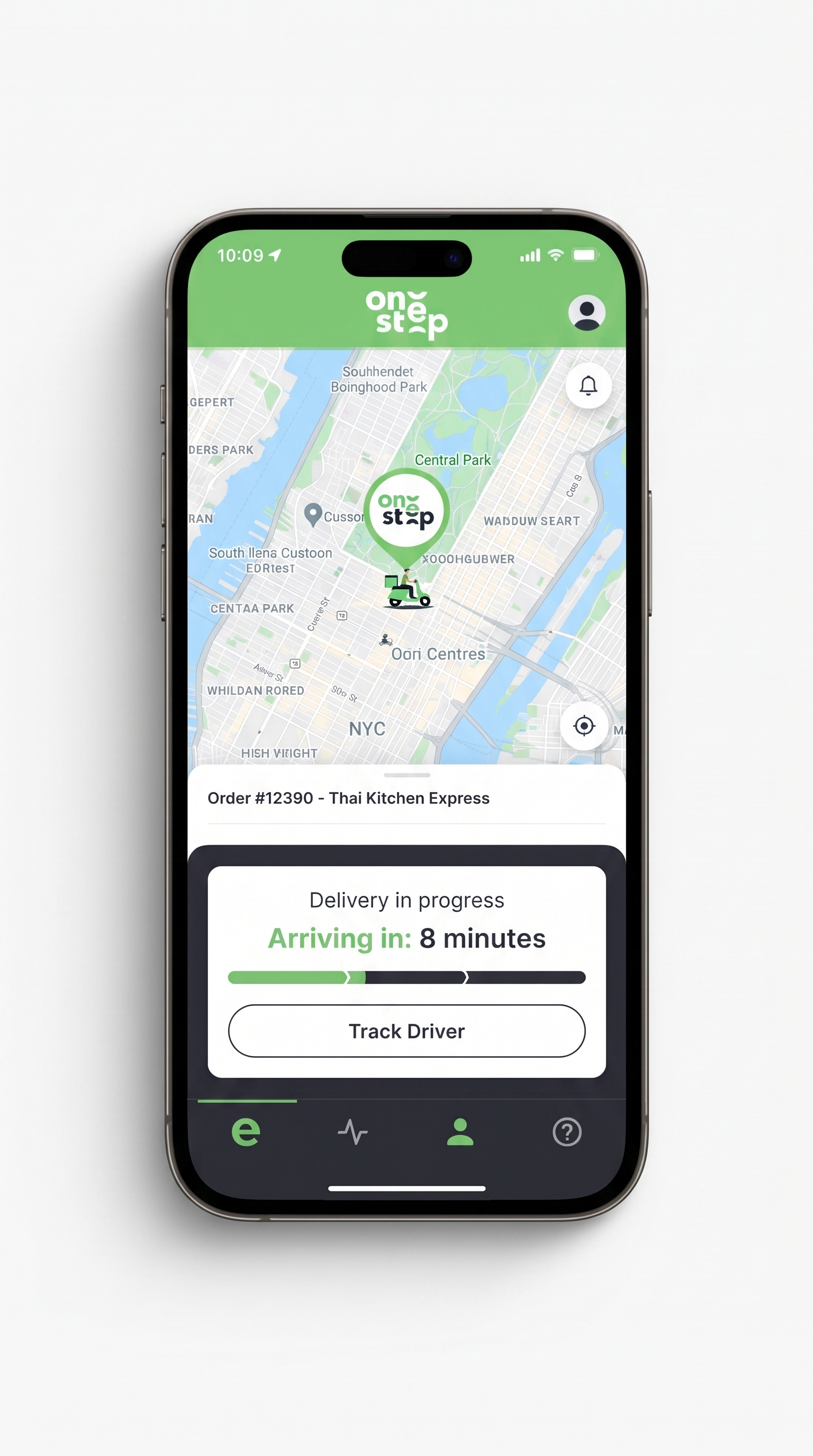 One Step delivery tracking app on a smartphone