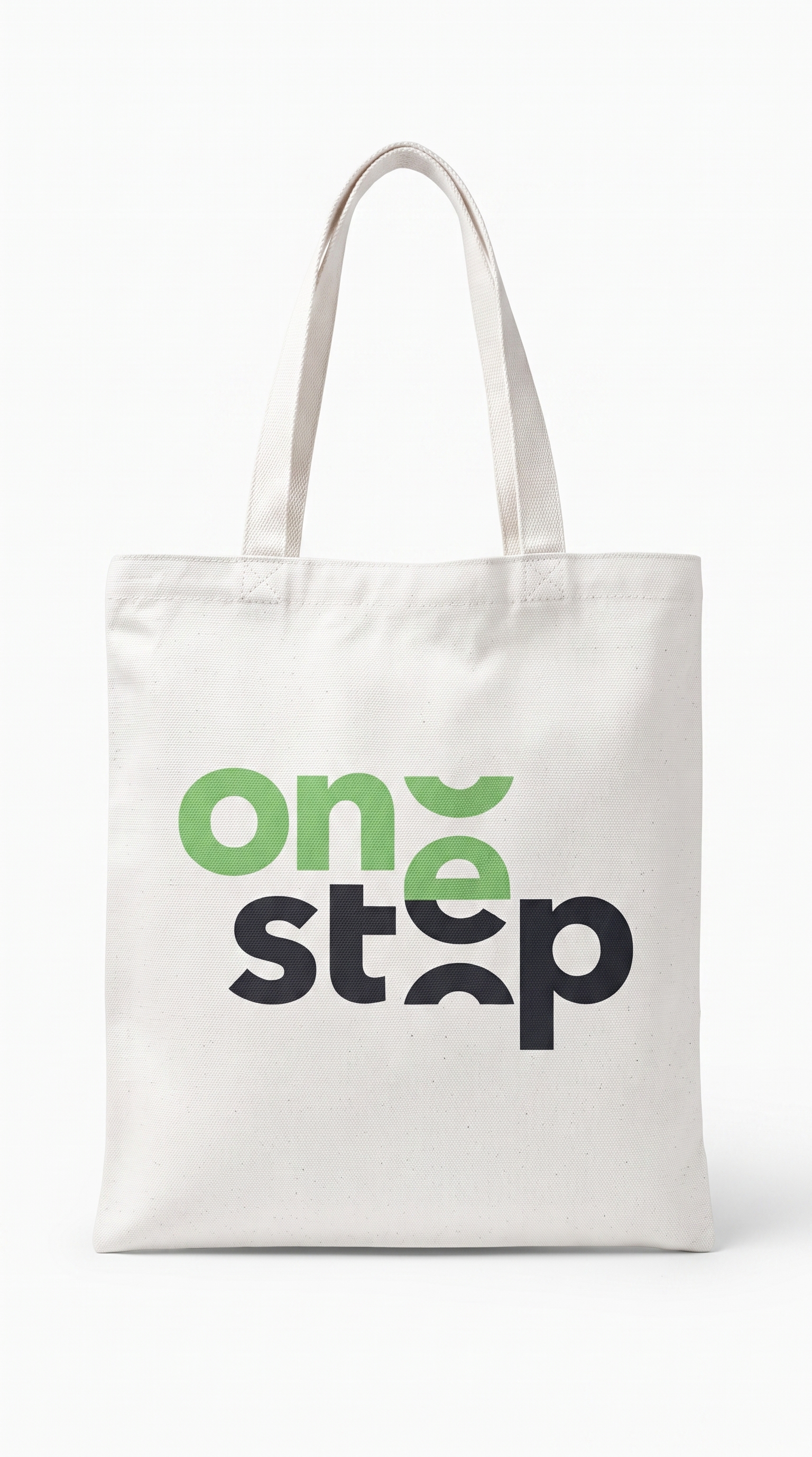 One Step branded canvas tote bag
