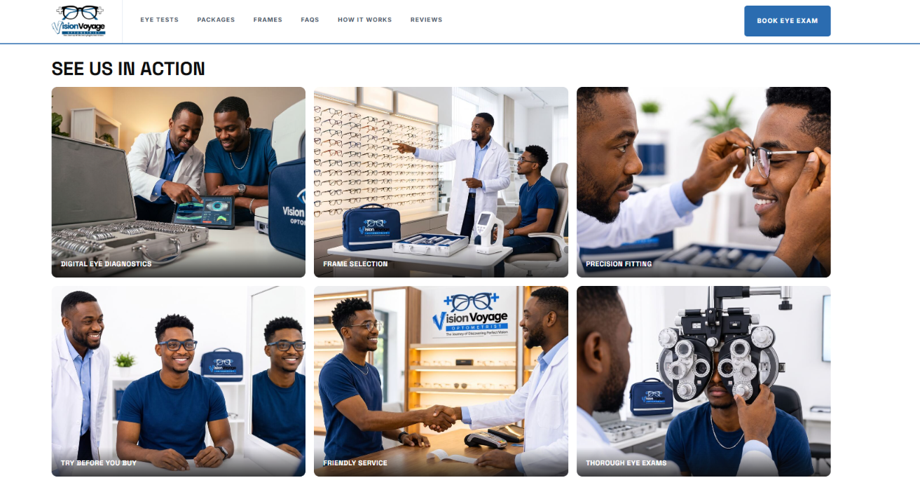 Vision Voyage website gallery section