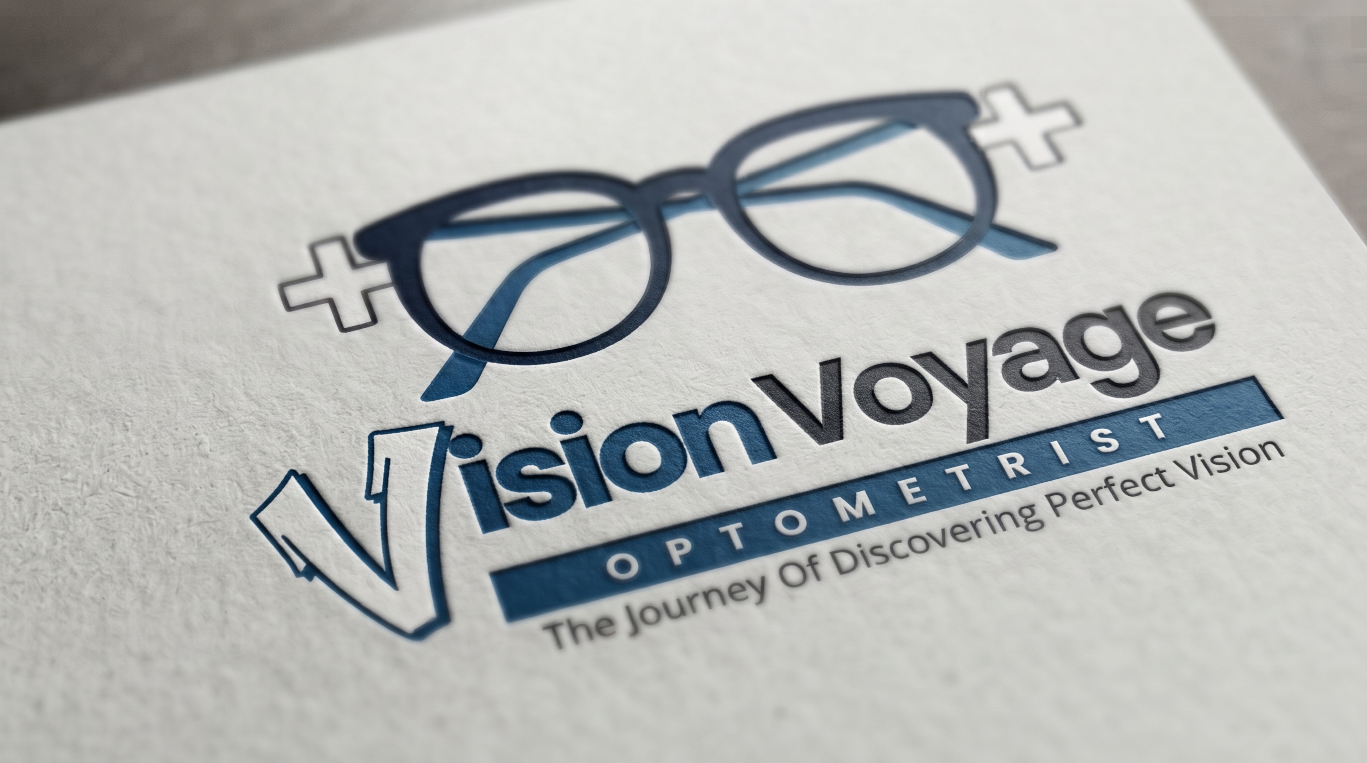 Vision Voyage logo debossed on stationery